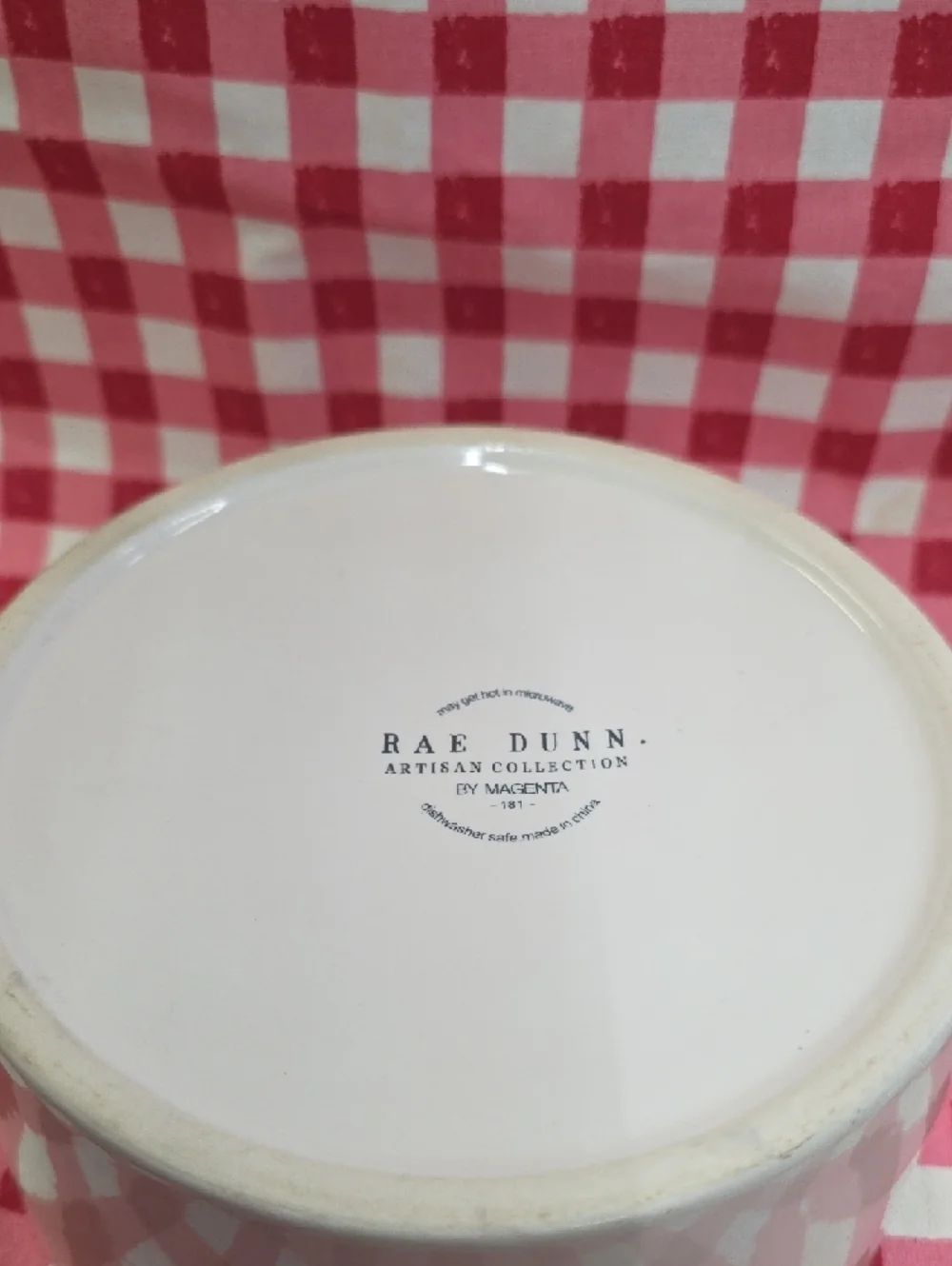 Rae Dunn White Bowl with Black Script